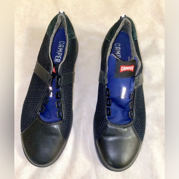 Camper Black and Blue Mesh Slip-On Shoes - Picture 3 of 8